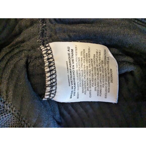 Nike Women's Dri-Fit Drawstring Hoodie Black Ribbed Knit Sz XSmall - Picture 6 of 10